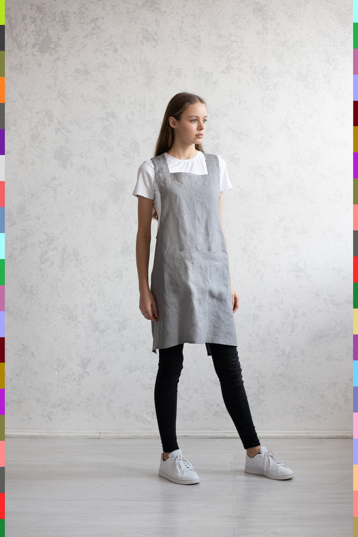 Dresses Linen Apron Apron Linen Aprons Cross Apron Pinafore Linen Pinafore Apron Linen Women's Aprons Pinafore Linen Apron Japanese Apron Cross Back Apron No Ties Aprons Apron For Women