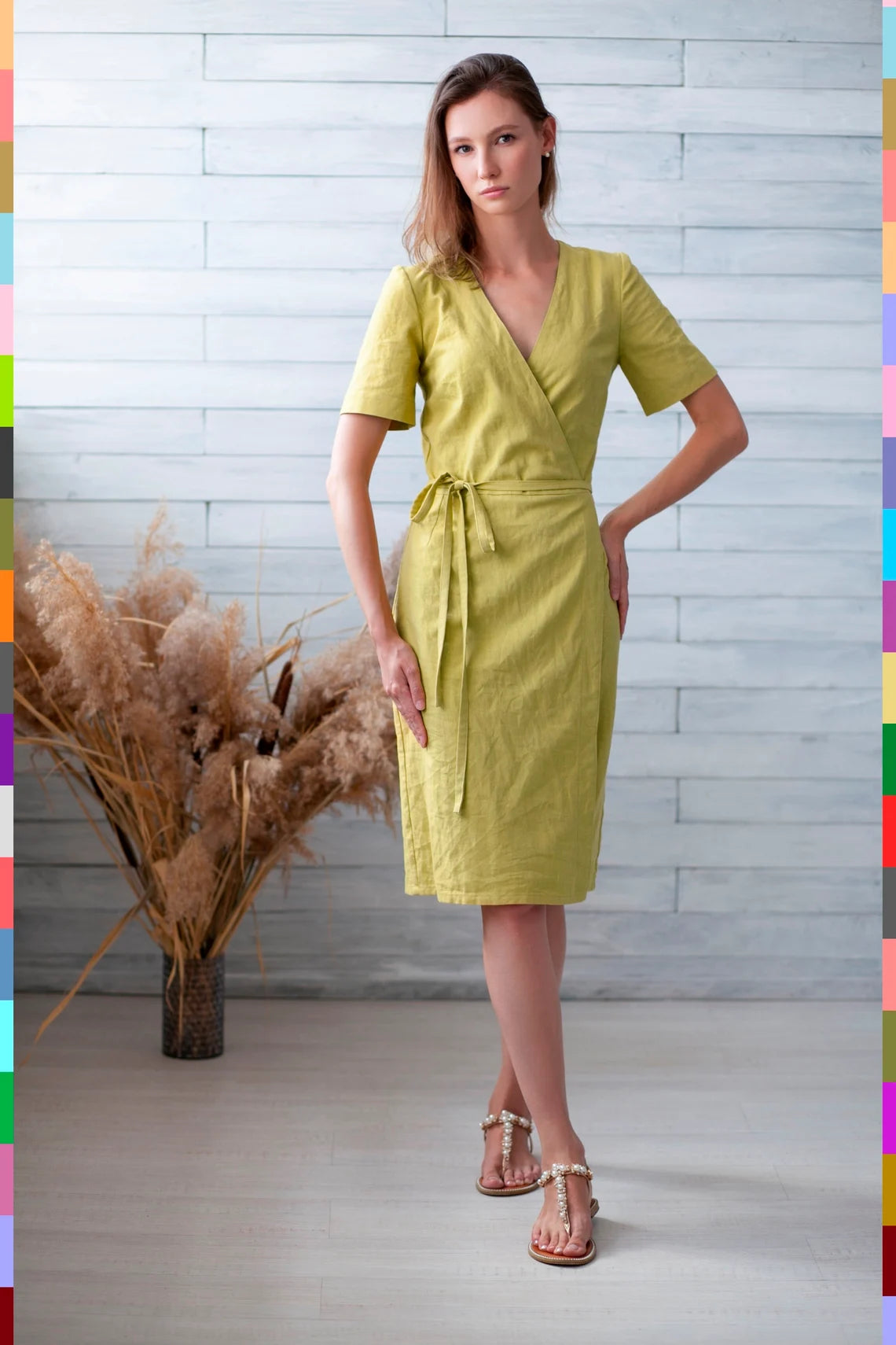 Italian linen women's dress – linocolore - Main Image