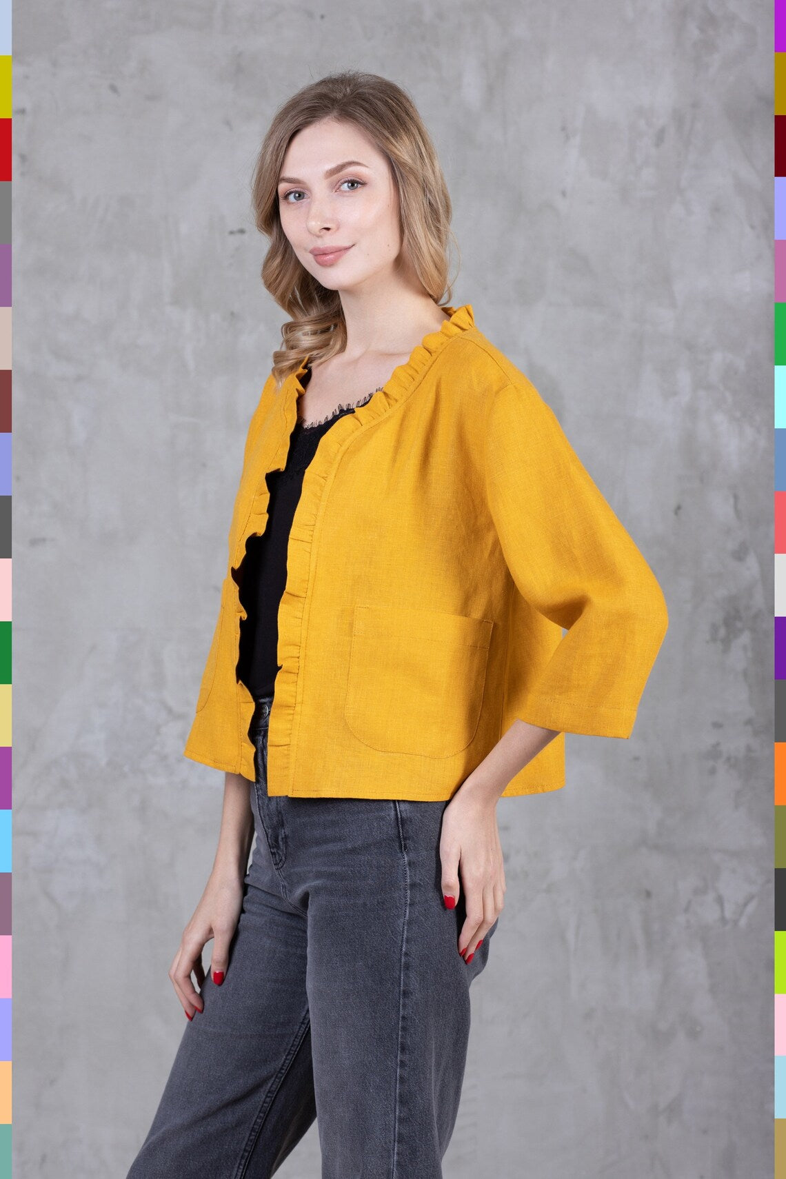 Linen Jacket
Linen Trench
Linen Summer Coat
Women Linen Coats
Classic Linen Coat
Linen Coat
Women's Jacket
Women Coats
Girl's Linen Jackets
Short Jackets
Women's Capes
Golden Coats
Linen Short Coat