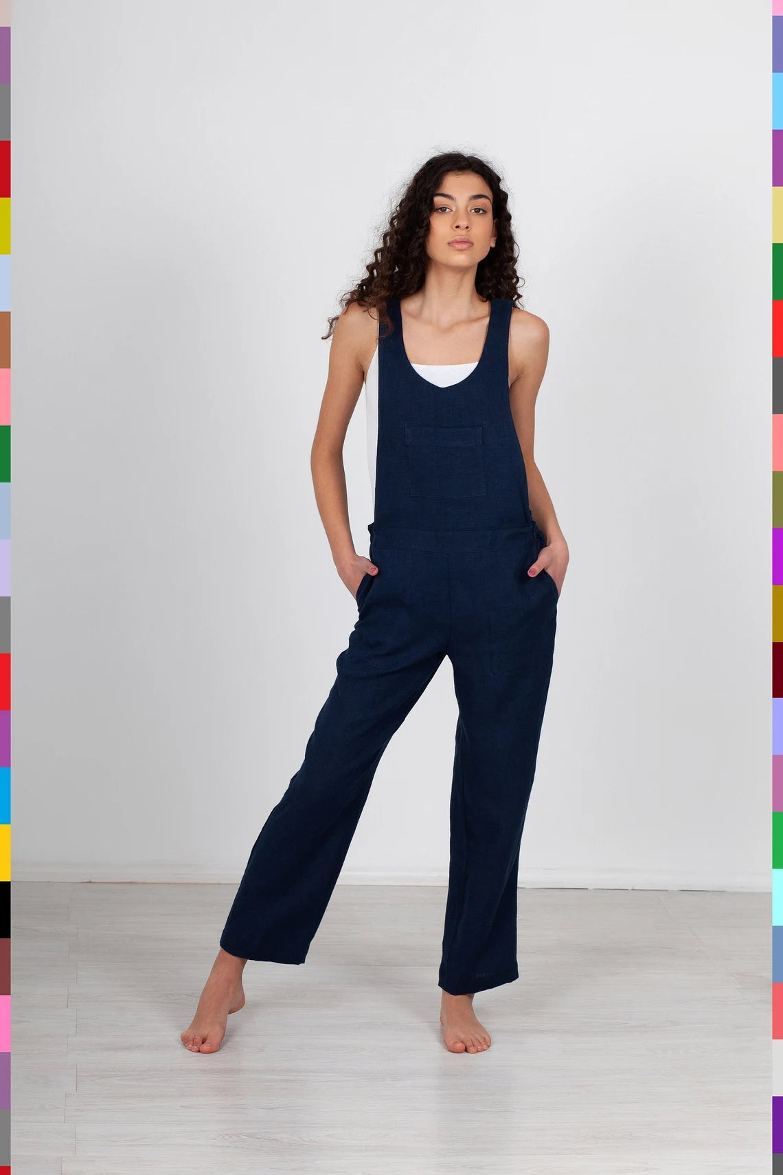 Italian linen women's jumpsuit – linocolore - Main Image