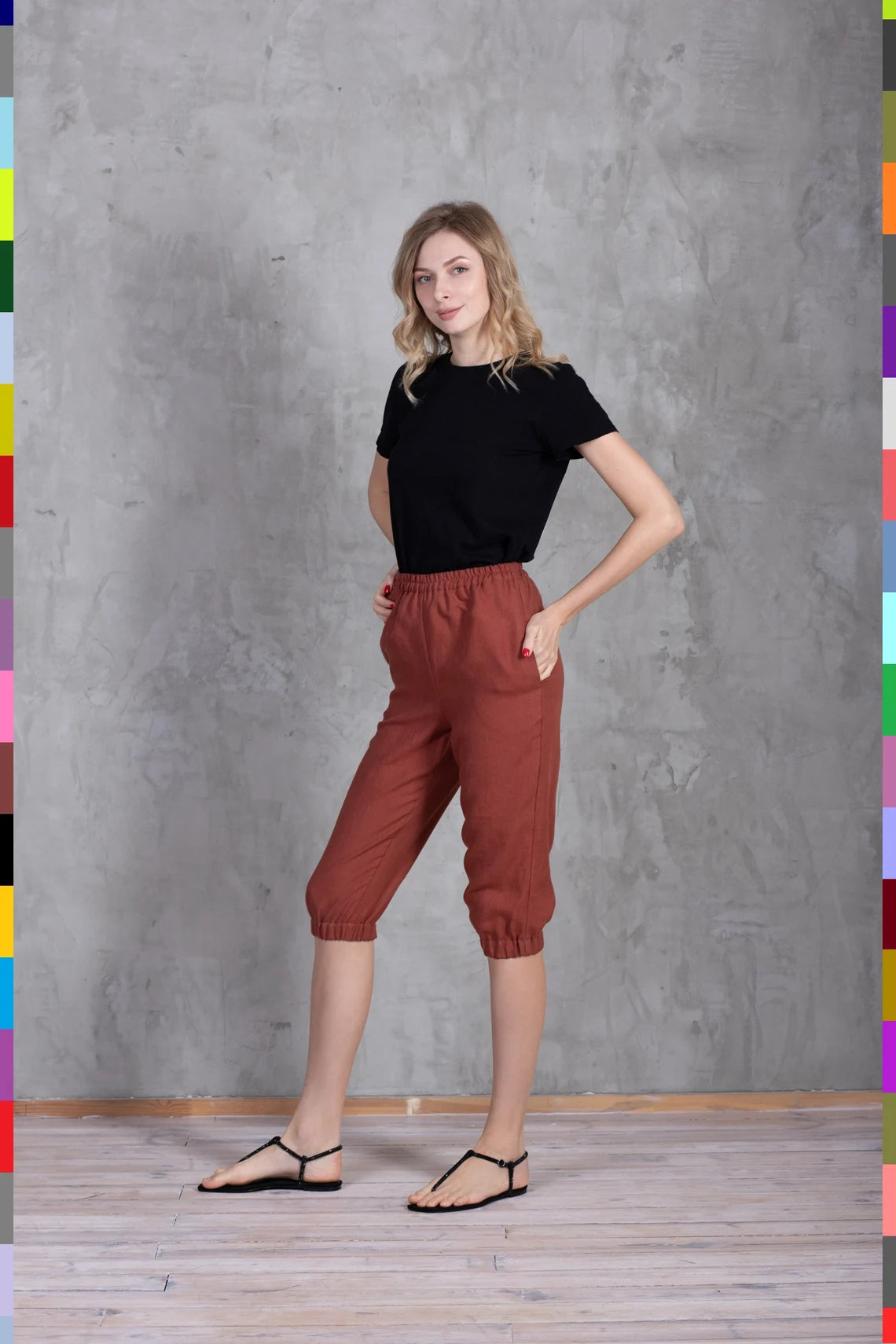 Linen Pants
Linen Trousers
Linen Bottoms
Organic Pants
Flax Shorts
Women Linen Shorts
Long Shorts
Bellow Knee Shorts
Terracotta Capri
Flax Capris
Capri With Elasstic
Summer Capris
Cropped Capri
