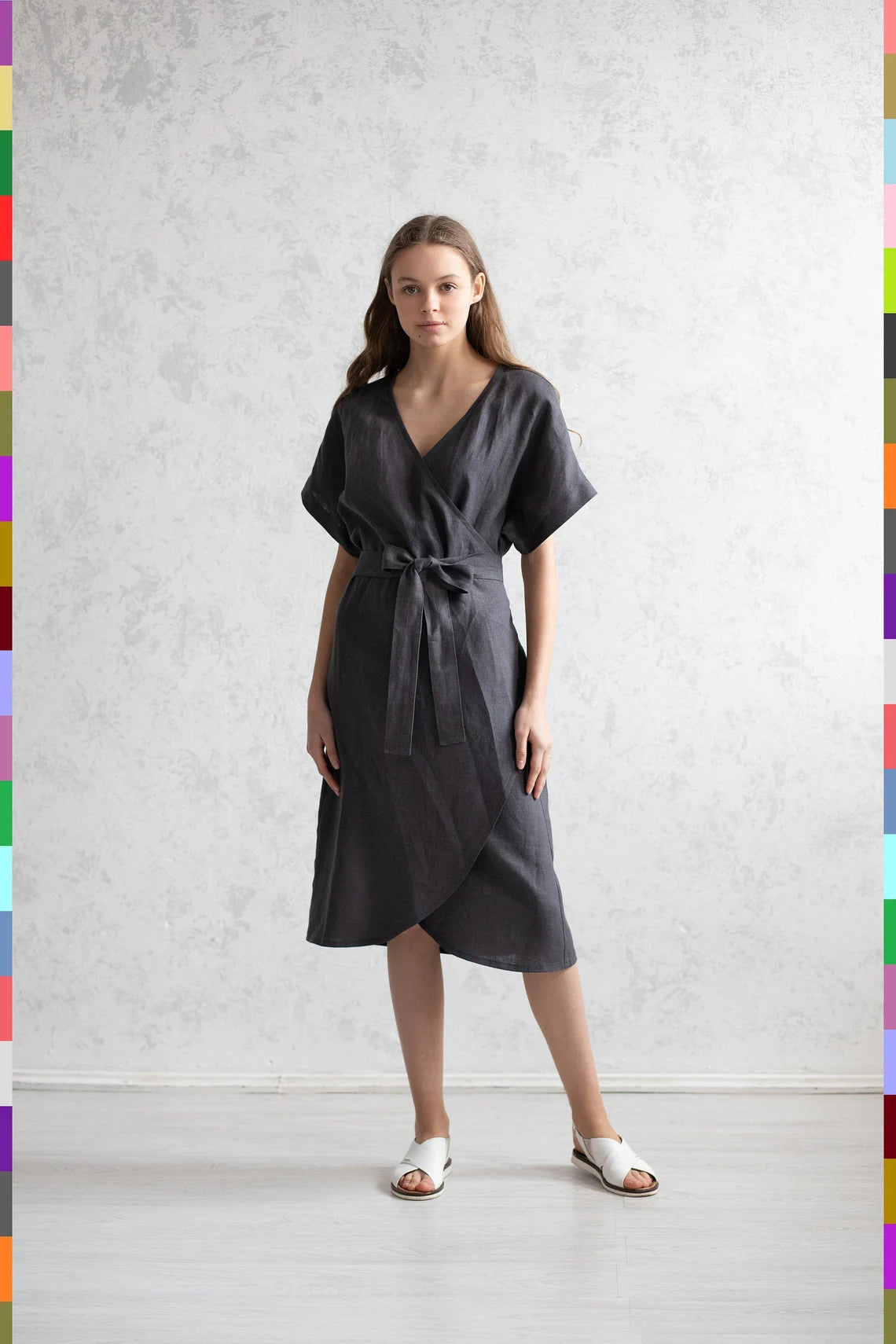 Italian linen women's dress linocolore Italian linen women's dress linocolore