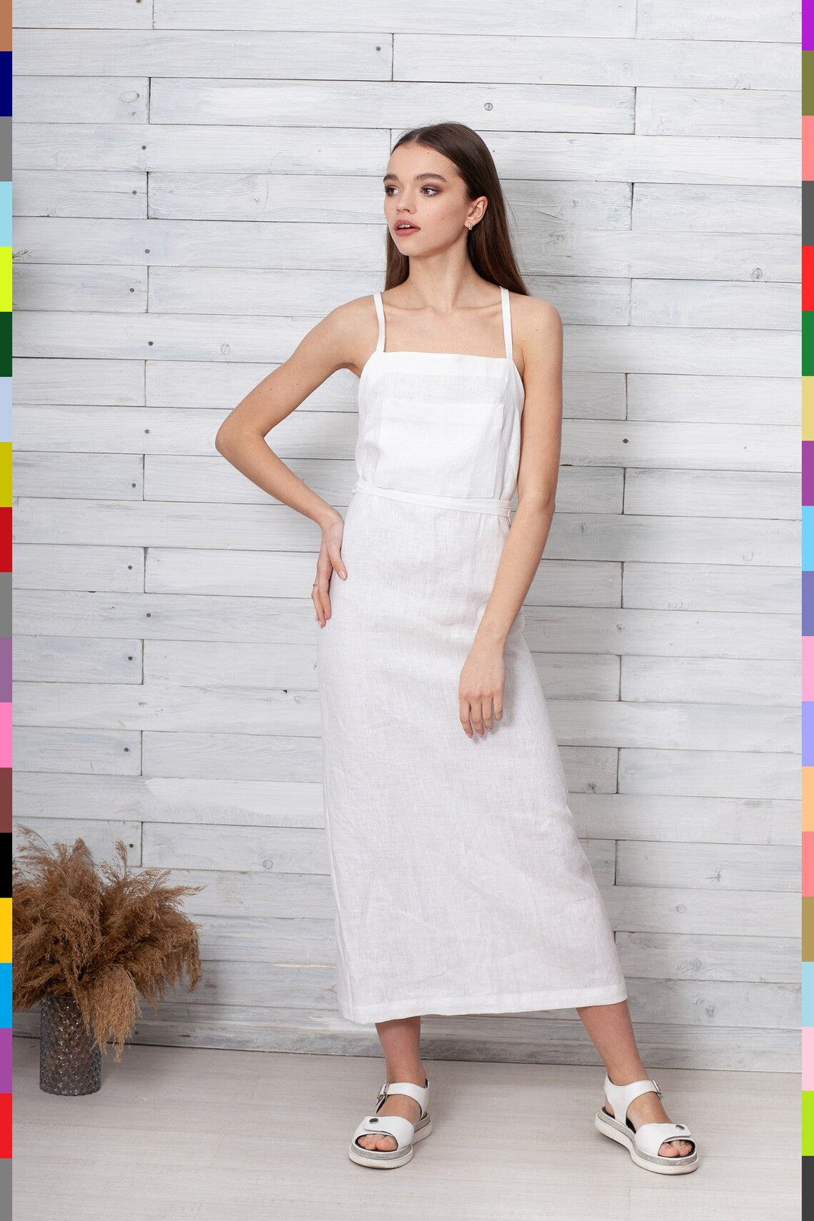 Italian linen women's dress linocolore Italian linen women's dress linocolore