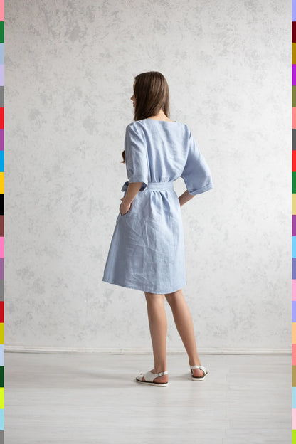 Wrap Dress
Summer Dress
Maxi Dress
Loose Linen Dress
Linen Summer Clothes
Linen Dresses
Linen Dress
Light Dress
Half Sleeve Dress
Drop Shoulder Dress
Dresses
Dress With Belt
Comfortable Dress
Blue Linen Dress
408