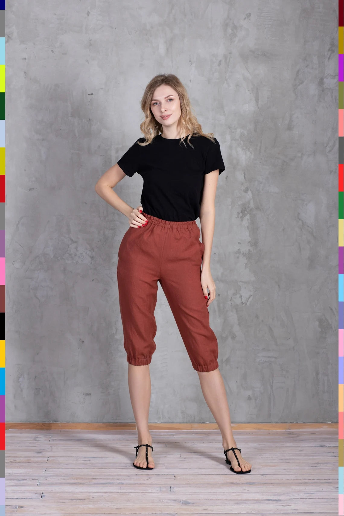 Linen Pants
Linen Trousers
Linen Bottoms
Organic Pants
Flax Shorts
Women Linen Shorts
Long Shorts
Bellow Knee Shorts
Terracotta Capri
Flax Capris
Capri With Elasstic
Summer Capris
Cropped Capri