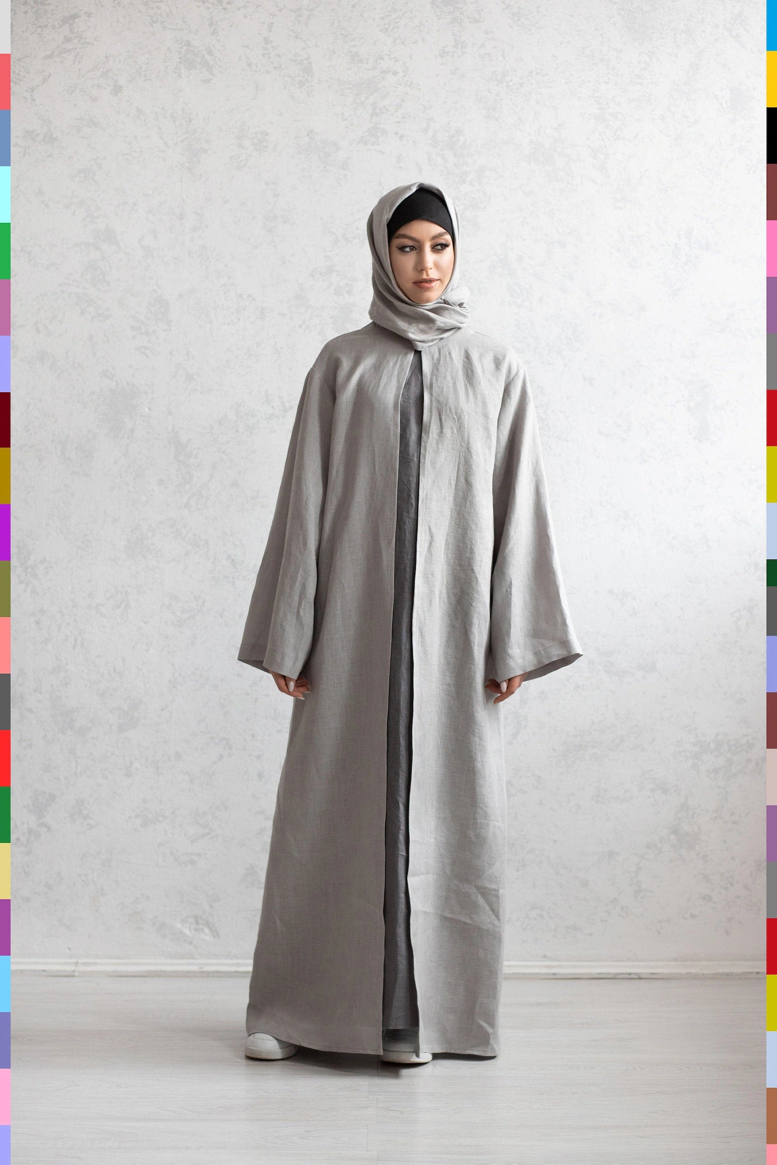 Flax Abaya. Flax Jilbab. Women Hijab. Flax Islamic Clothes. Linen Muslim Clothes. Linen Hijab. Middle East Abaya. Comfy Abaya. Linen Jilbab.