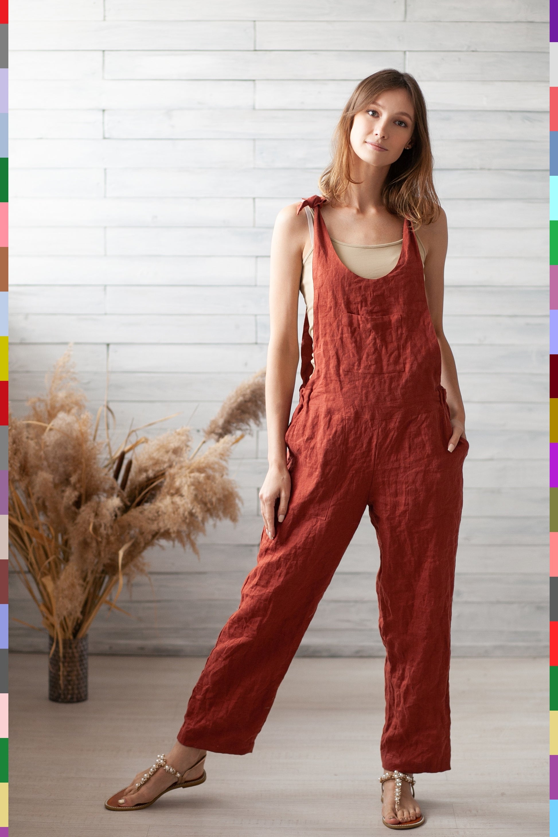 Italian linen women's jumpsuit – linocolore - Main Image
