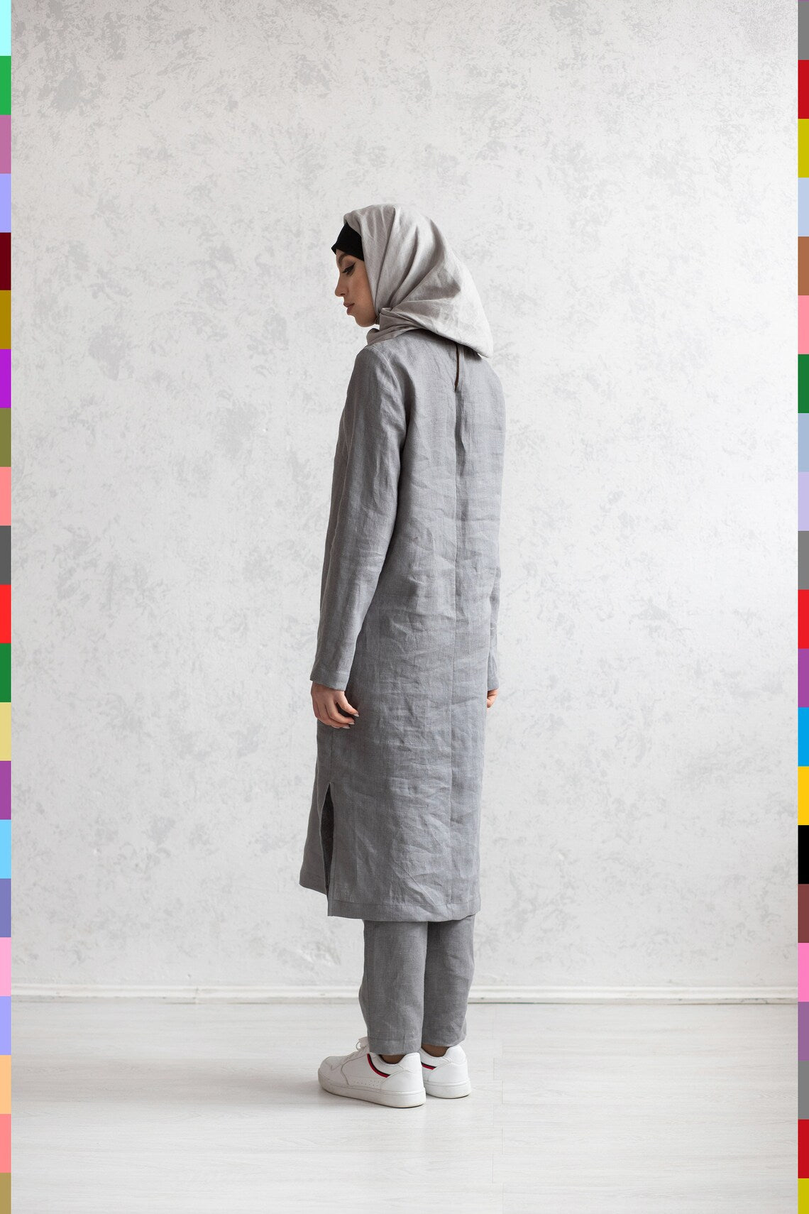 Islamic Clothing Muslim Clothing Islamic Clothes Muslim Clothes Religion Clothing Moslem Clothing Linen Muslim Clothes Cultural Clothes Beautiful Abaya Linen Abayas Saudi Clothes Gray Abaya Linen Abaya