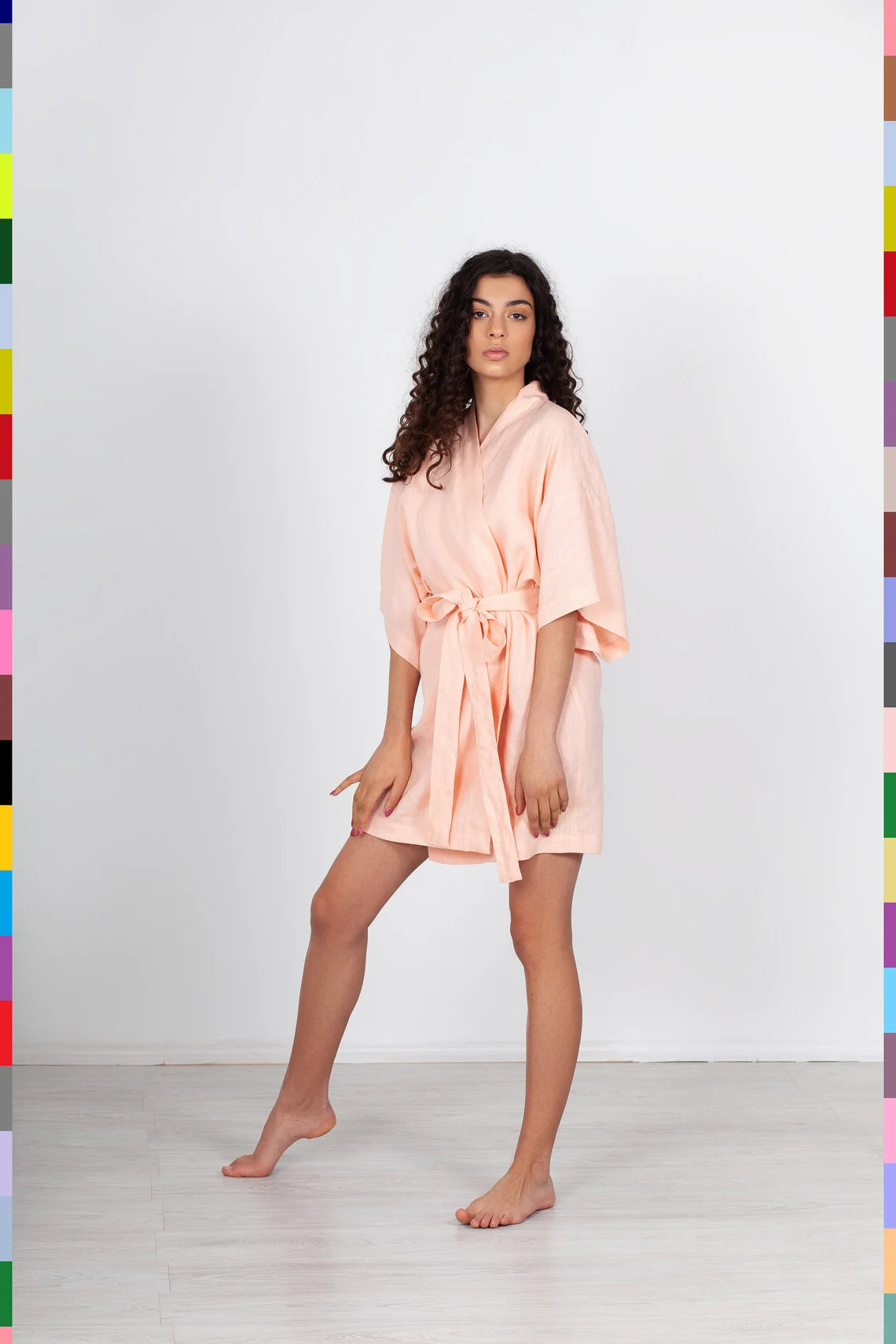 Italian linen women's robe Italian linen women's robe