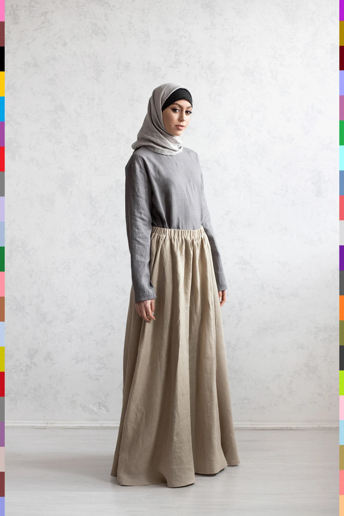 Islamic Clothing Muslim Clothing Cultural Clothes Woman Hijabs Linen Muslim Skirt Abaya Skirt Arabic Skirts Jilab Skirts Jilab Bottoms Jilbab Skirt Islamic Skirts Flax Muslim Skirt Abaya Bottom 