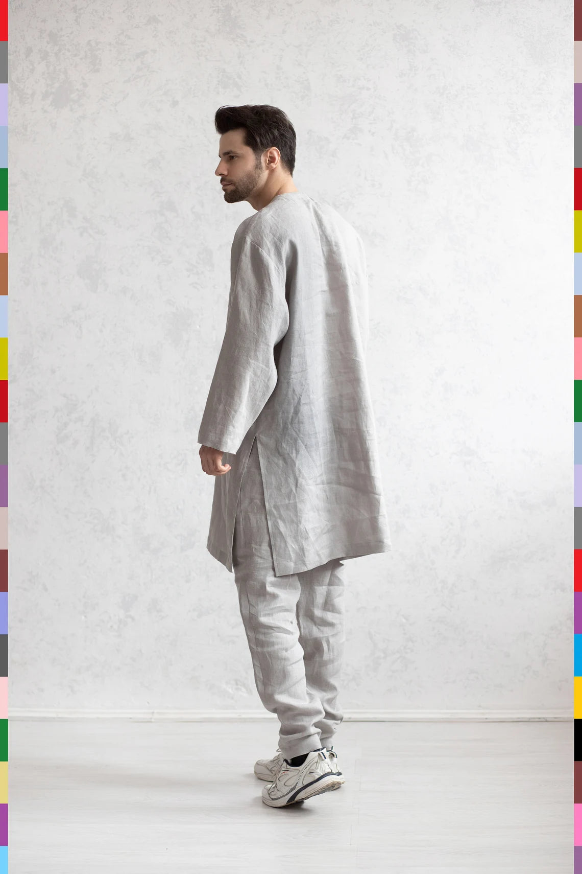 Linen Muslim Clothes Men Thawb Linen Eqal Flax Ghutrah Thawb Murowdin Linen Jukha Flax Eqal Linen Bisht Linen Usabah Linen Beidy Qamees Musanaf Ezar Linen Thobe