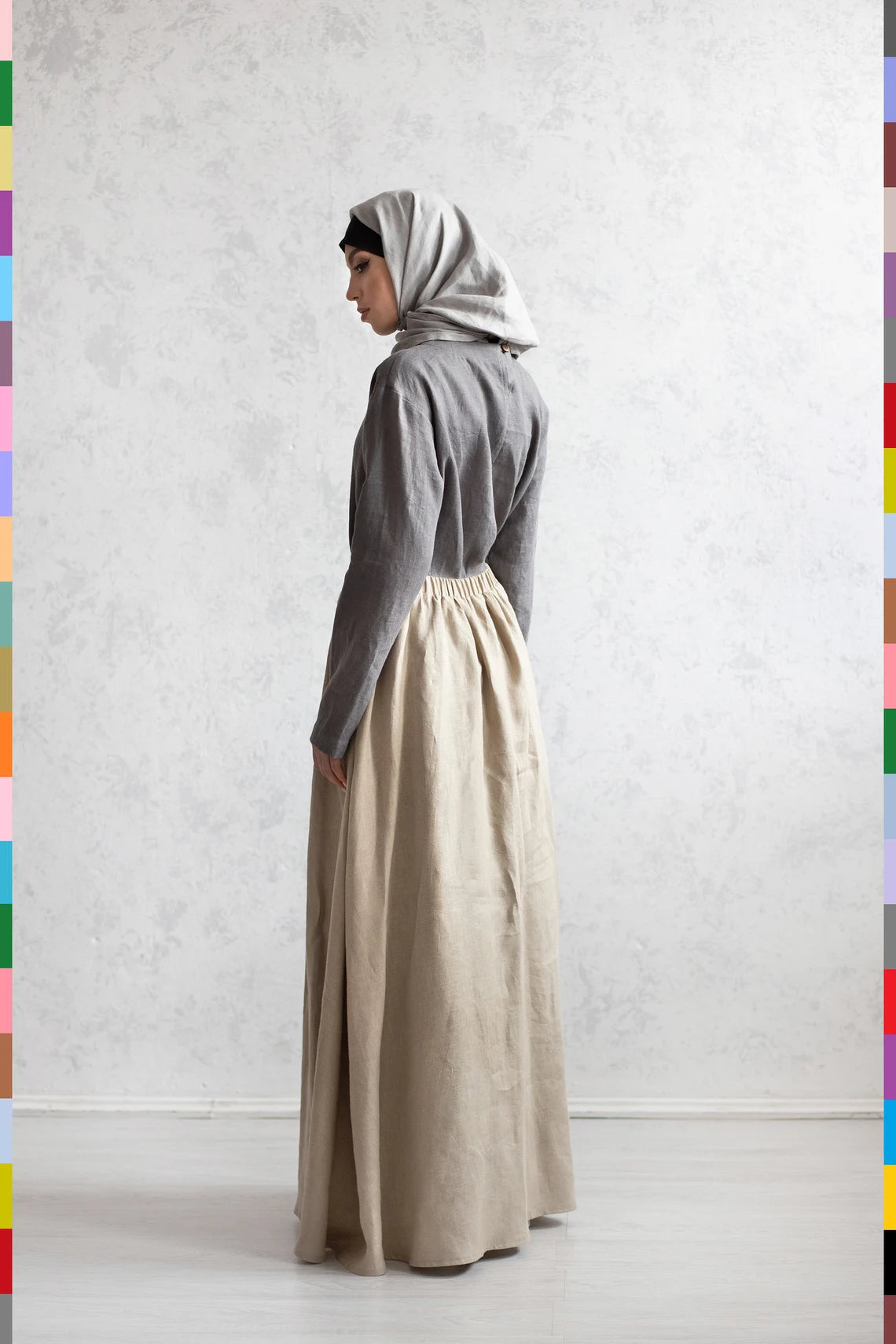 Islamic Clothing Muslim Clothing Cultural Clothes Woman Hijabs Linen Muslim Skirt Abaya Skirt Arabic Skirts Jilab Skirts Jilab Bottoms Jilbab Skirt Islamic Skirts Flax Muslim Skirt Abaya Bottom 