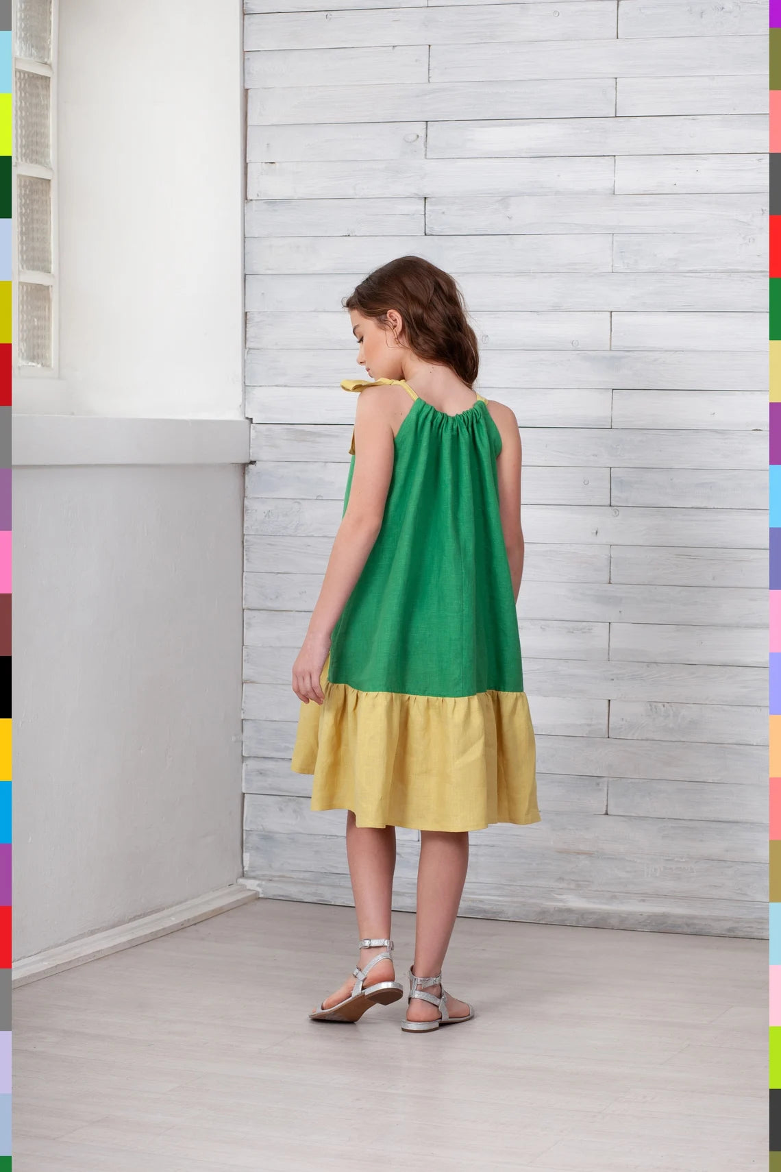 cute linen dresses Italian linen kids dress – linocolore