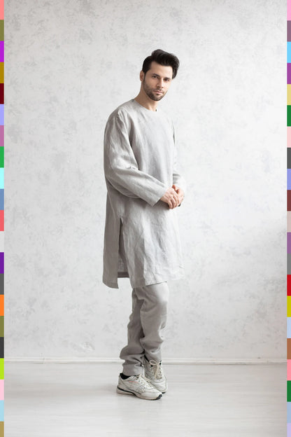 Linen Muslim Clothes Men Thawb Linen Eqal Flax Ghutrah Thawb Murowdin Linen Jukha Flax Eqal Linen Bisht Linen Usabah Linen Beidy Qamees Musanaf Ezar Linen Thobe