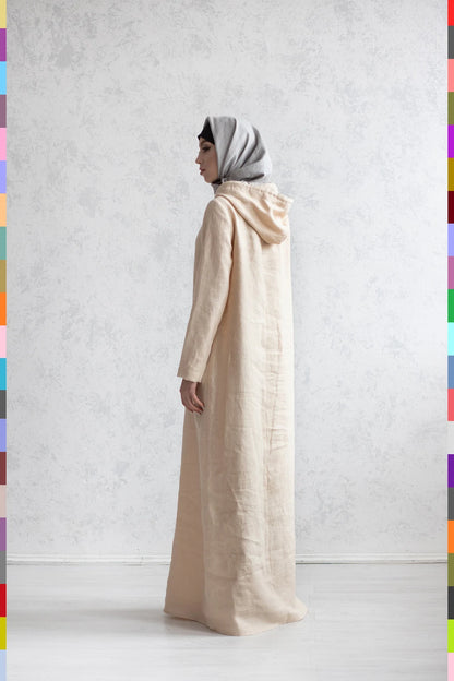 Muslim Clothing Islamic Clothes Linen Hijab Linen Muslim Clothes Cultural Clothes Woman Hijabs Abaya Clothes Linen Jilbabs Linen Jilabs Sand Abaya Muslim Dress Islamic Coats Linen Jilab