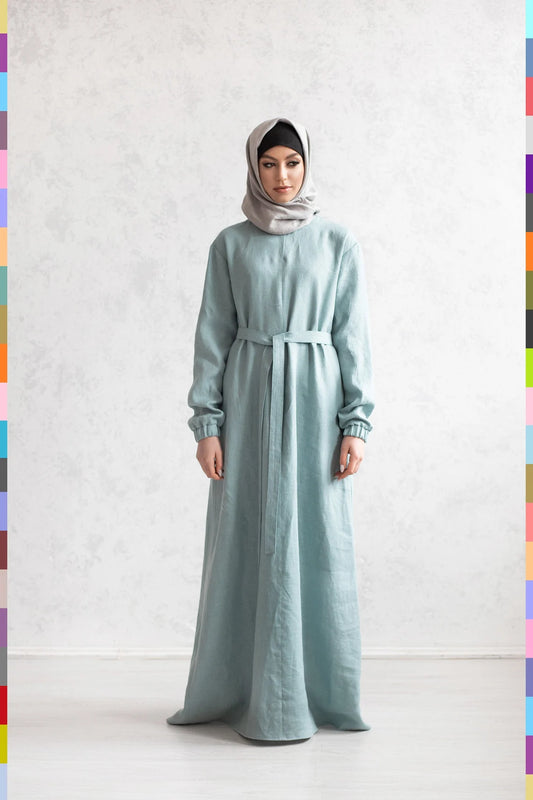 Islamic Clothes Muslim Clothes Linen Abaya Linen Thawb Linen Thobe Women Jubbah Linen Dishdashah Flax Kandura Linen Thawb Al-Tor Linen Bukhnag Flax Shaila Flax Abayas Arabic Abaya