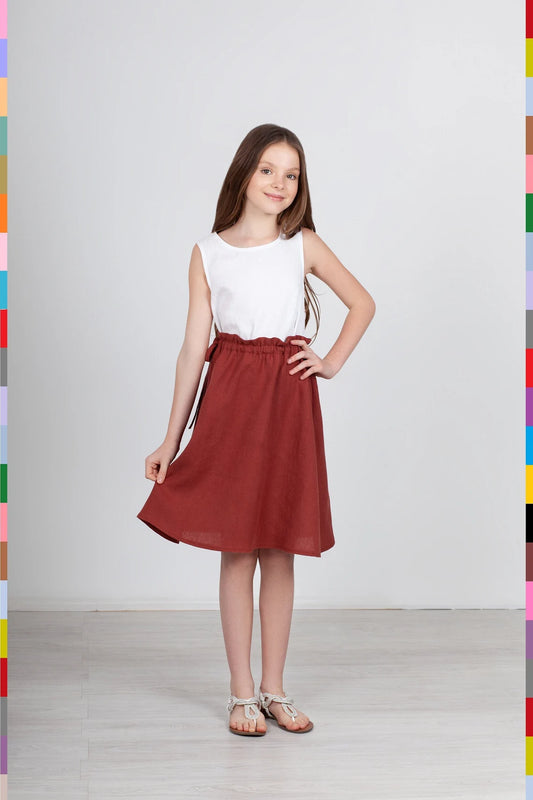 Linen kids skirt