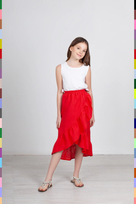 Linen kids skirt