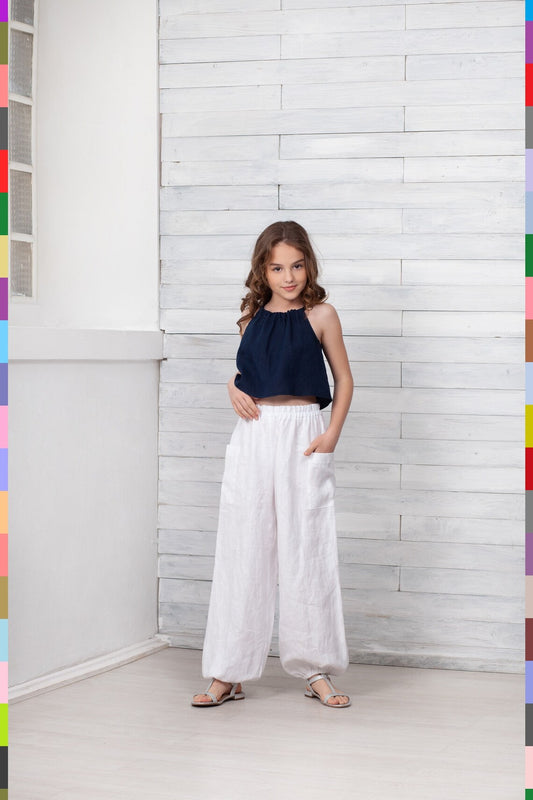 Linen kids pants