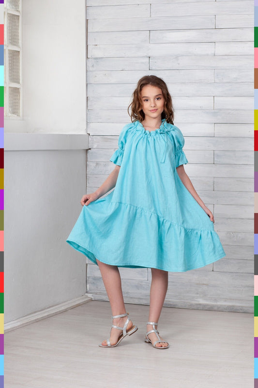 Linen kids dress