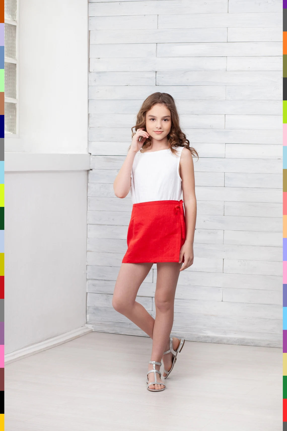 Linen kids skirt