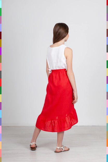 Linen kids skirt