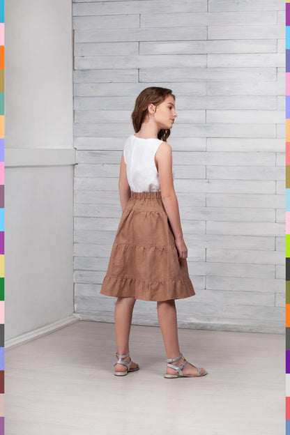 Linen kids skirt