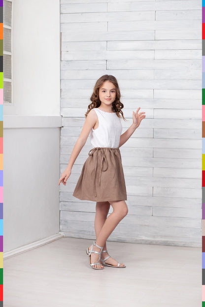 Linen kids skirt