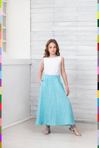 Linen kids skirt