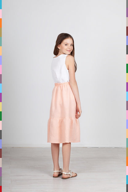 Linen kids skirt