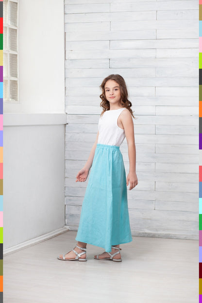 Linen kids skirt