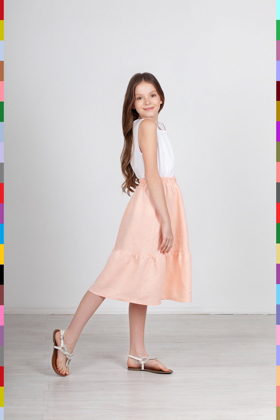 Linen kids skirt