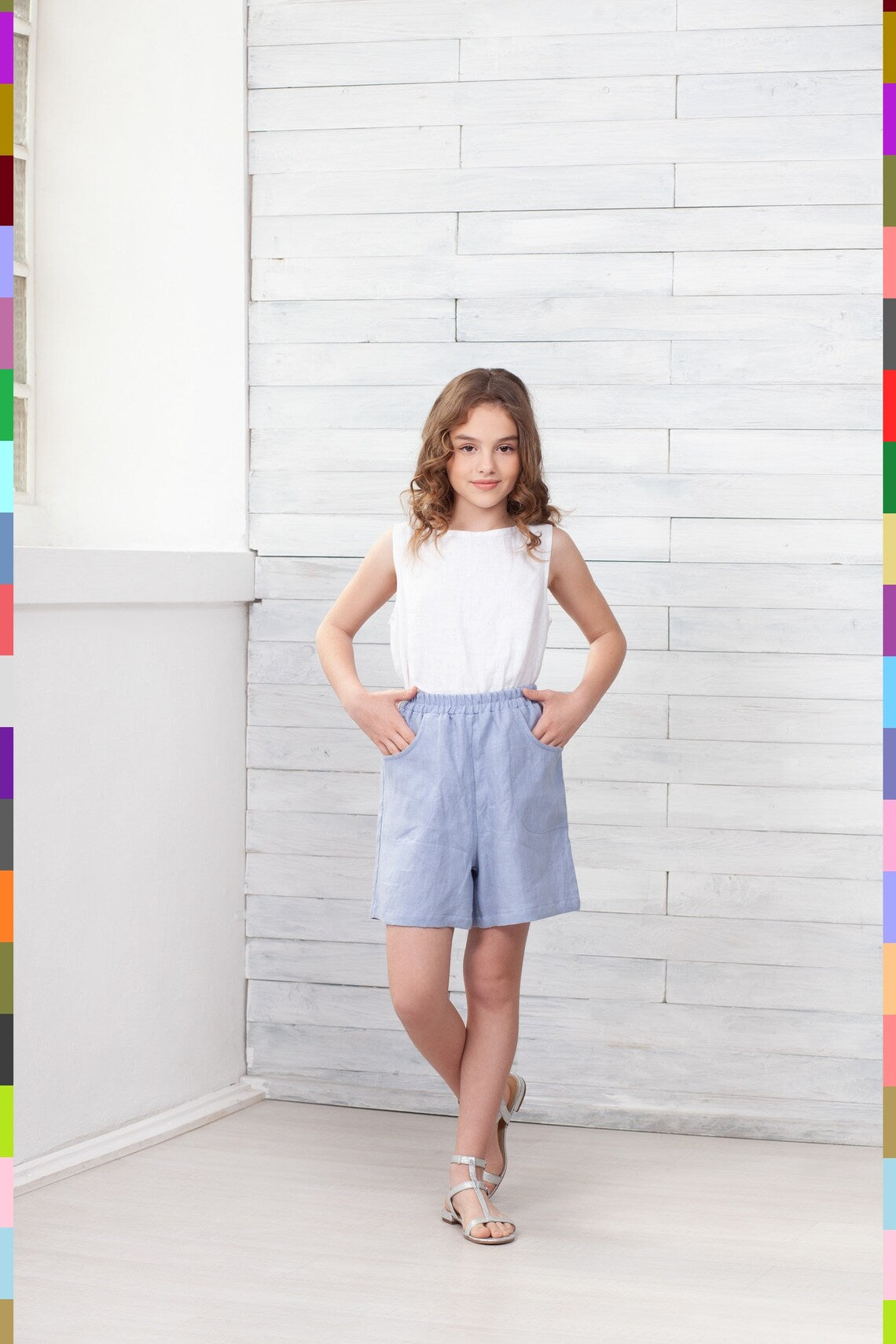 Linen kids shorts