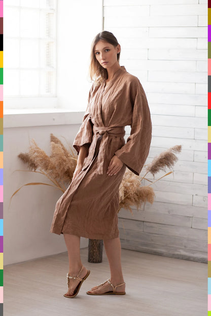 Linen women robe