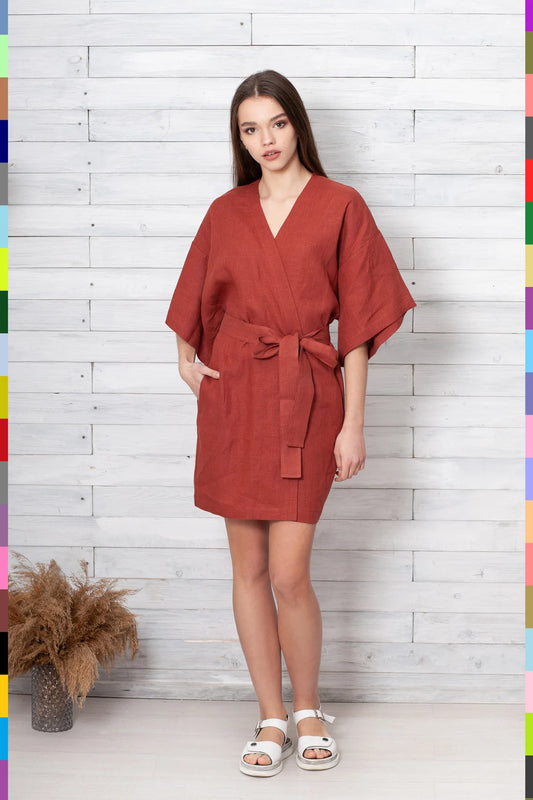 Linen women robe