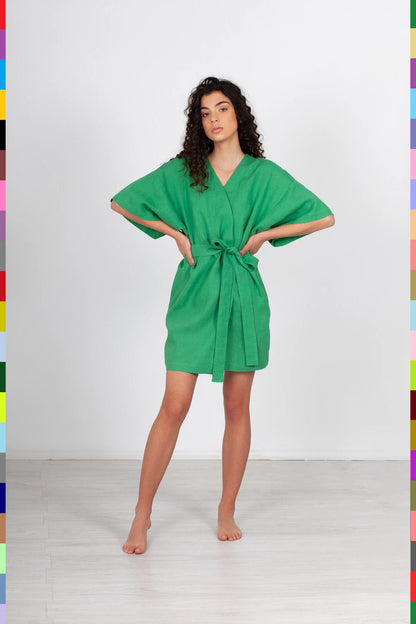 Linen women robe