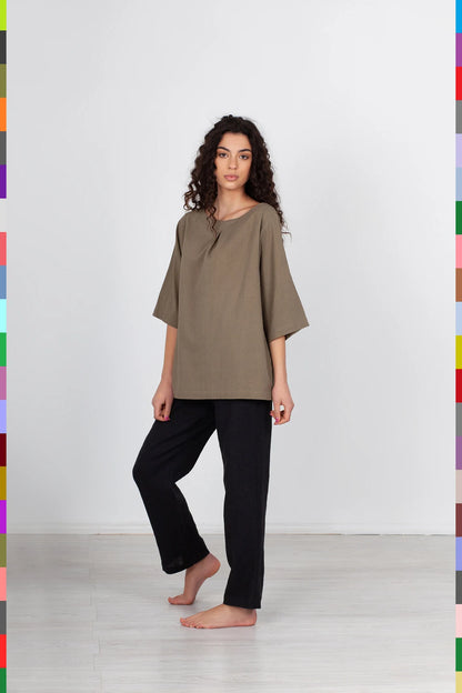 Linen women top