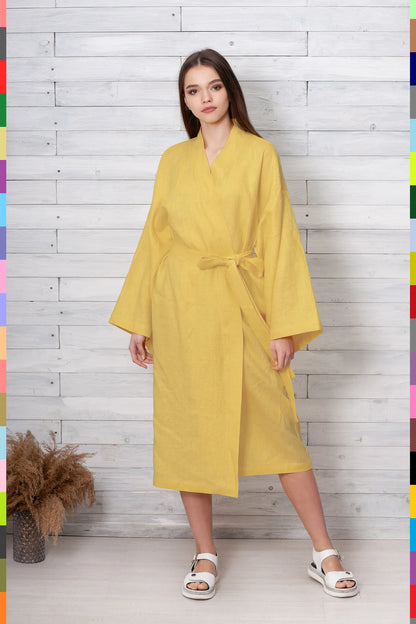 Linen women robe