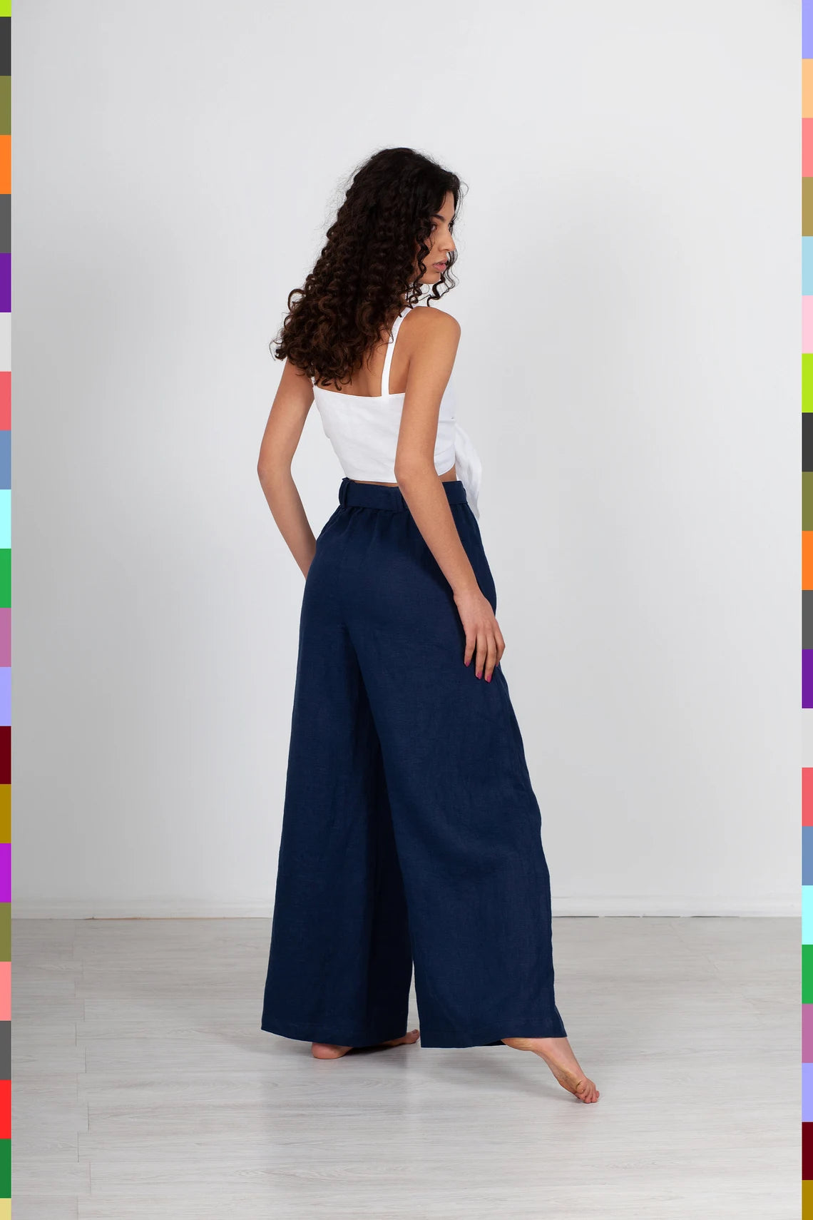 Linen women wide pants