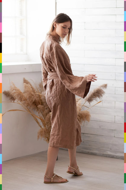 Linen women robe