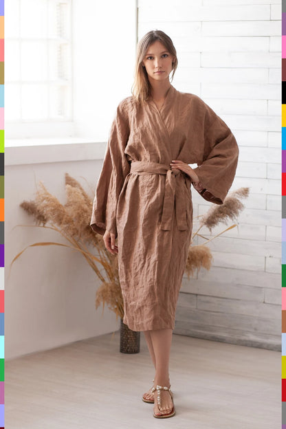 Linen women robe