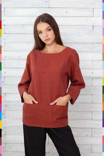 Linen women top