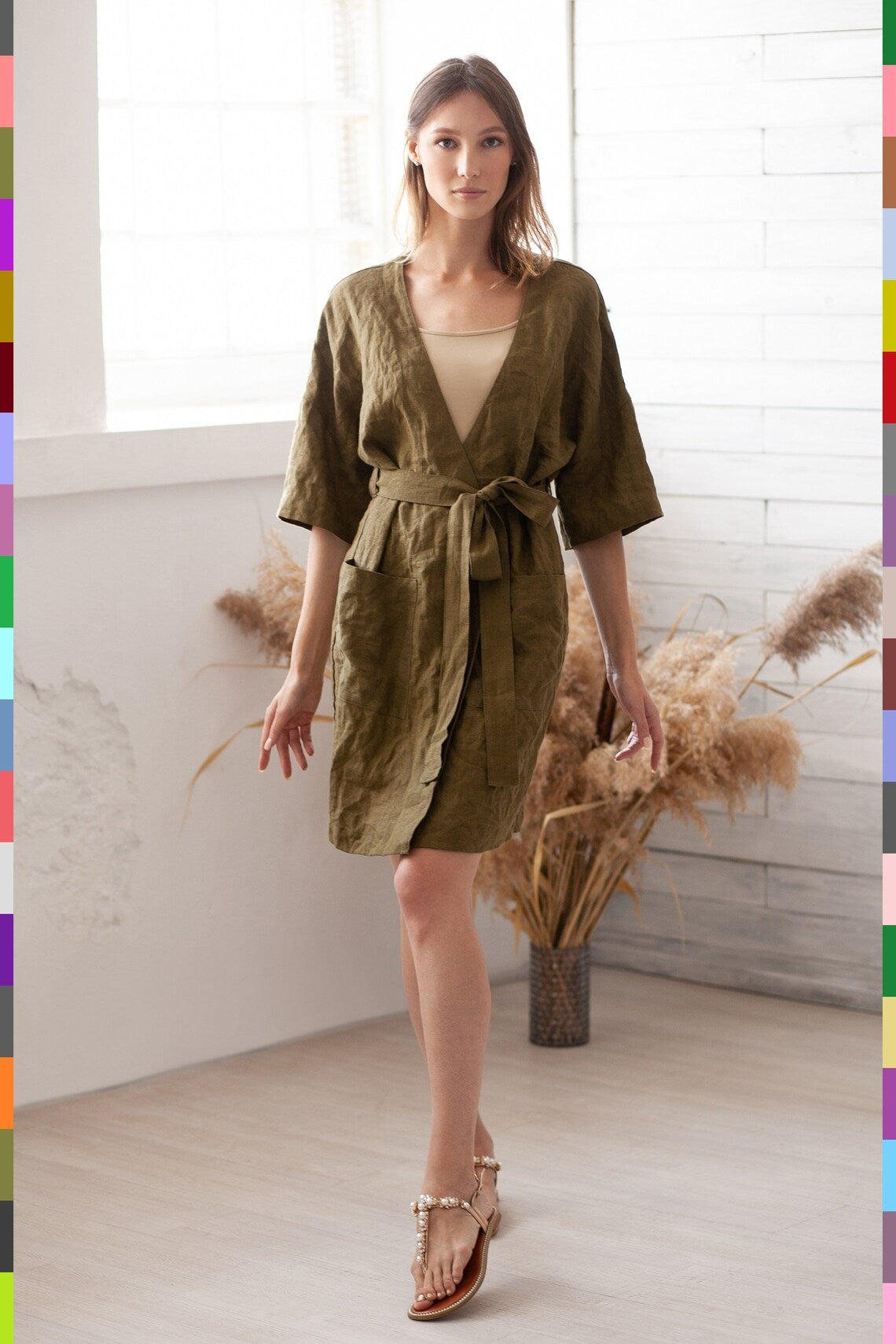 Linen women robe