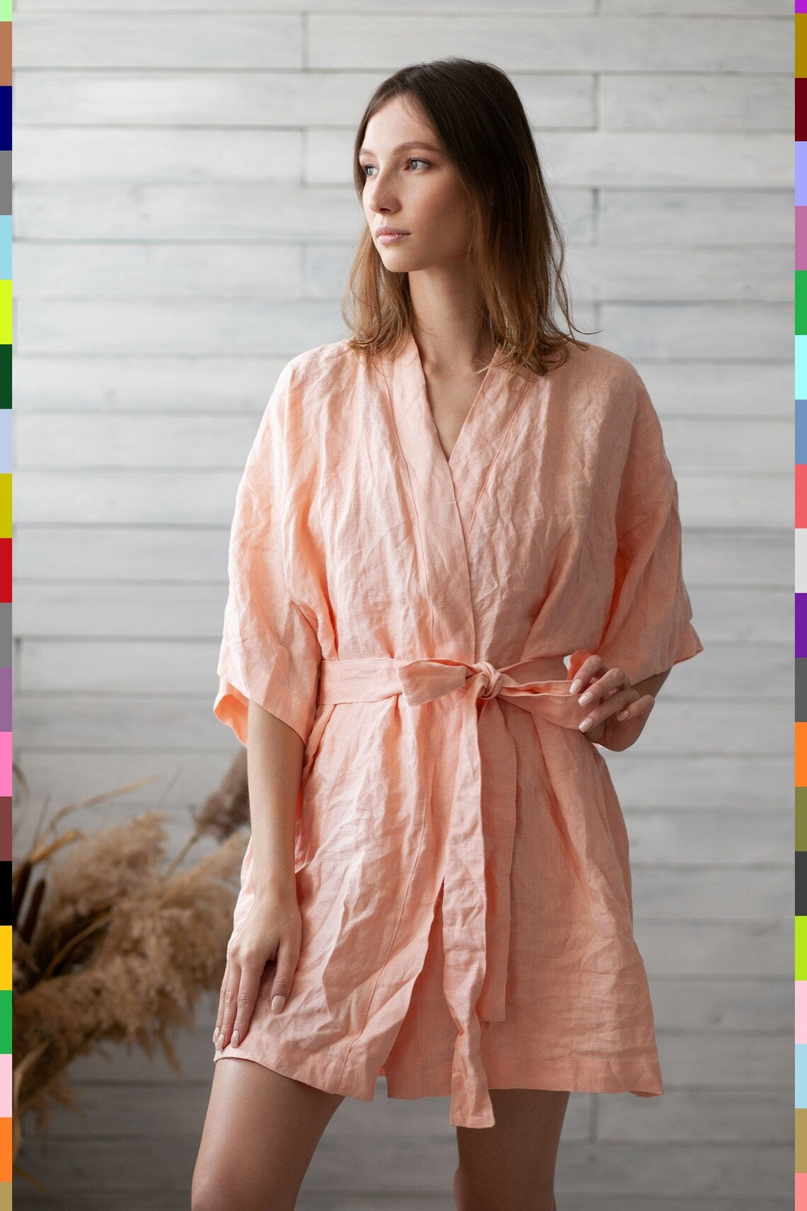 Linen women robe