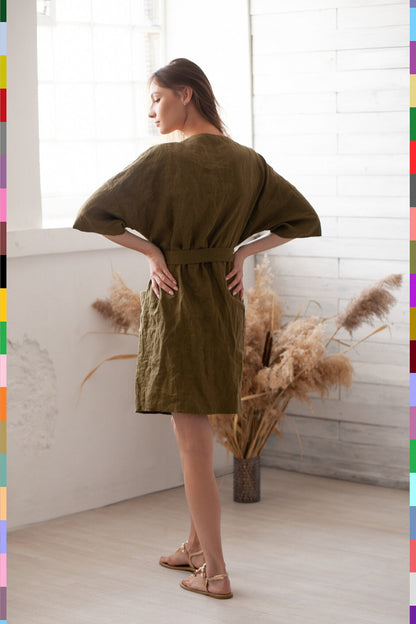 Linen women robe