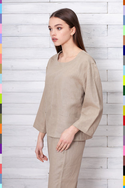 Linen women top