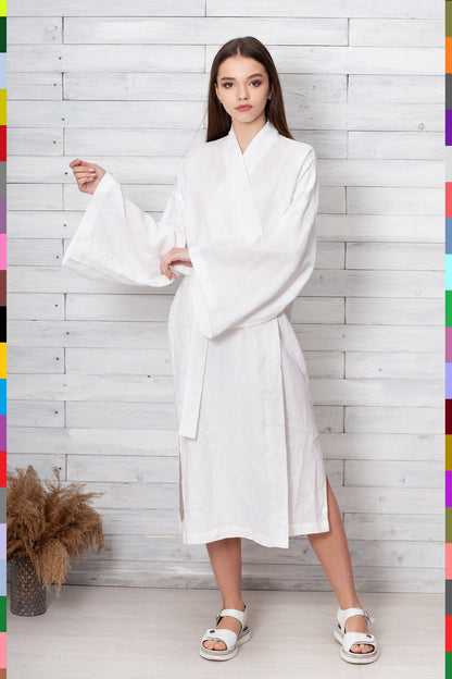 Linen women robe