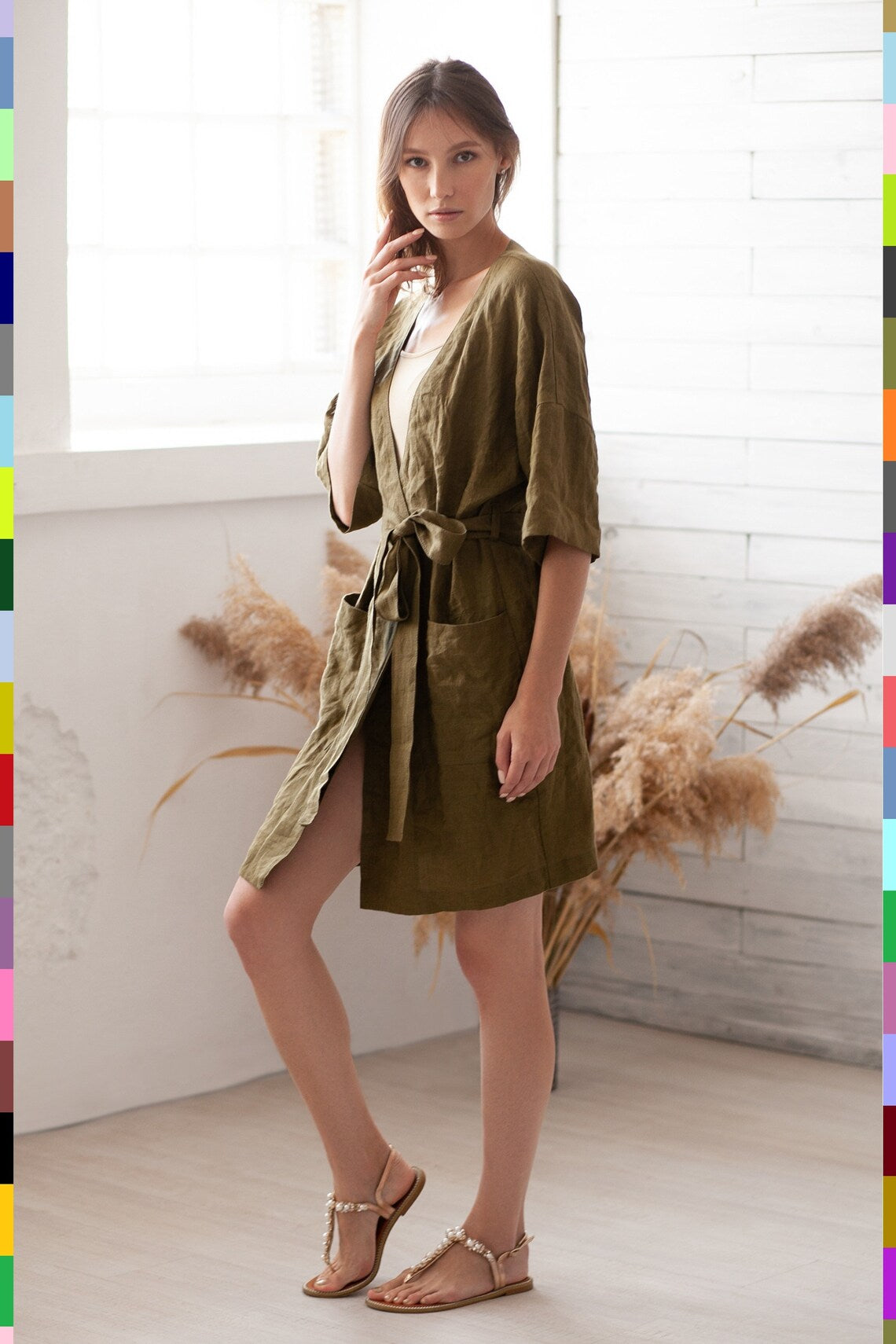 Linen women robe