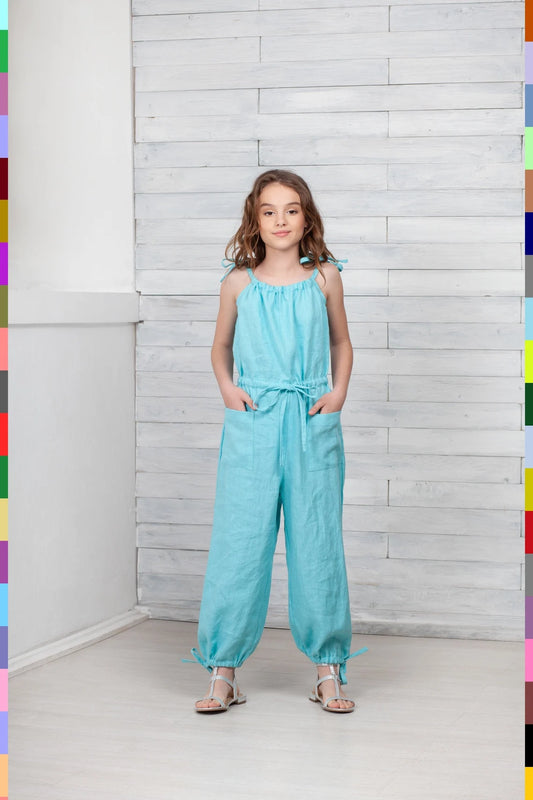 Linen kids jumpsuit