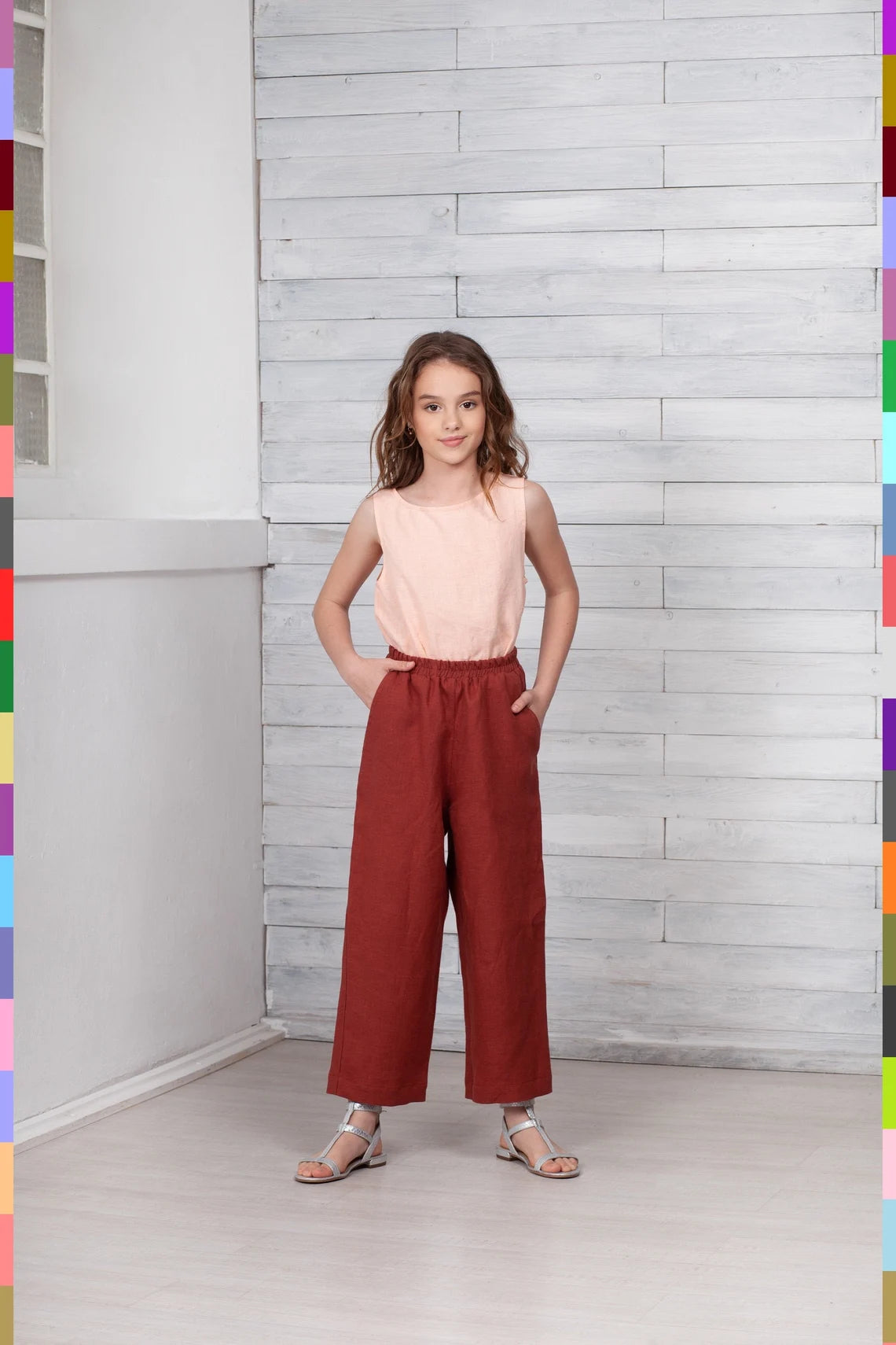 Linen kids pants